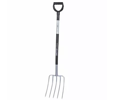 Siena Garden Kompostgabel Ergoline mit 5 Zinken 100 cm silber und schwarz, Stahl 