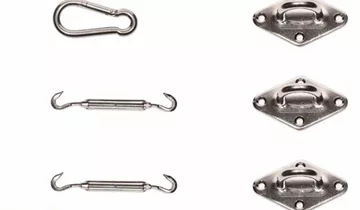 Siena Garden Solino Zubehör Set für 3-eckige Sonnensegel
