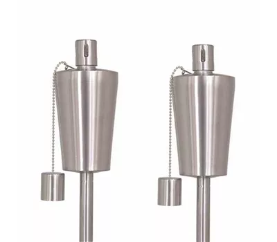 Siena Garden öllampe Dana 2-tlg 59,5x12x36,5 cm silber Edelstahl