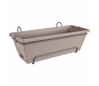 Elho Blumenkasten Barcelona Allin1 50 cm x 20 cm x 17 cm taupe Kunststoff