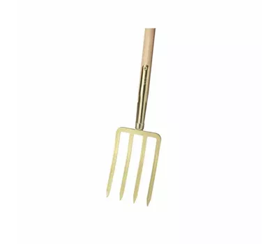 Ideal Spatengabel, 4 Bajonettzinken, T Stiel 85cm Gold 