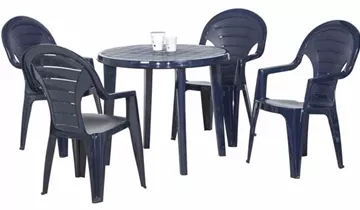 Gartentisch Lisa Ø 90 H 73 cm blau Kunststoff