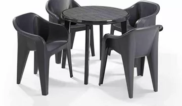Gartentisch Lisa Ø 90 H 73 cm graphit Kunststoff