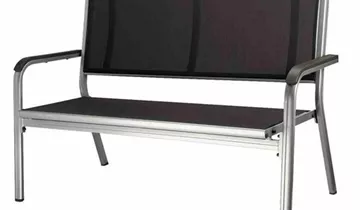 Kettler 2er-Gartenbank Basic Plus Silber/Grau