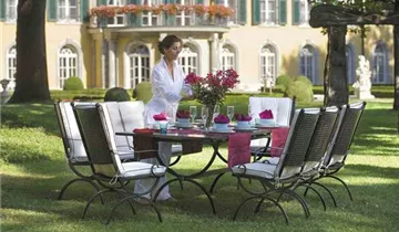 MBM Gartentisch Romeo 165/215x100x73 cm marone Eisen