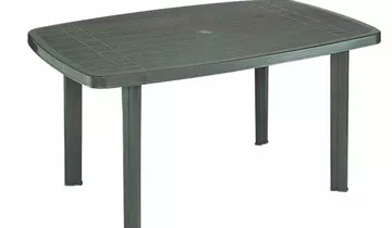 Progarden Gartentisch eckig Faro 140 x 90 cm dunkelgrün Kunststoff 