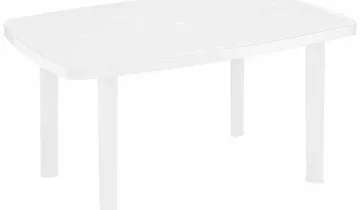 Progarden Gartentisch Faro 140x90cm weiß Kunststoff 