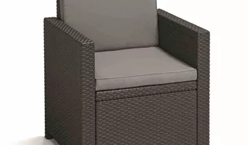 Monaco Loungeset, graphit 2Sessel,1Bank,1Tisch,Kissen